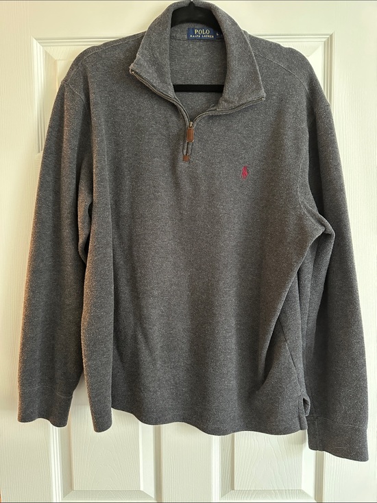 Polo Ralph Lauren Other - Polo Ralph Lauren Men’s Gray Quarter-Zip Sweater Size L Maroon Logo